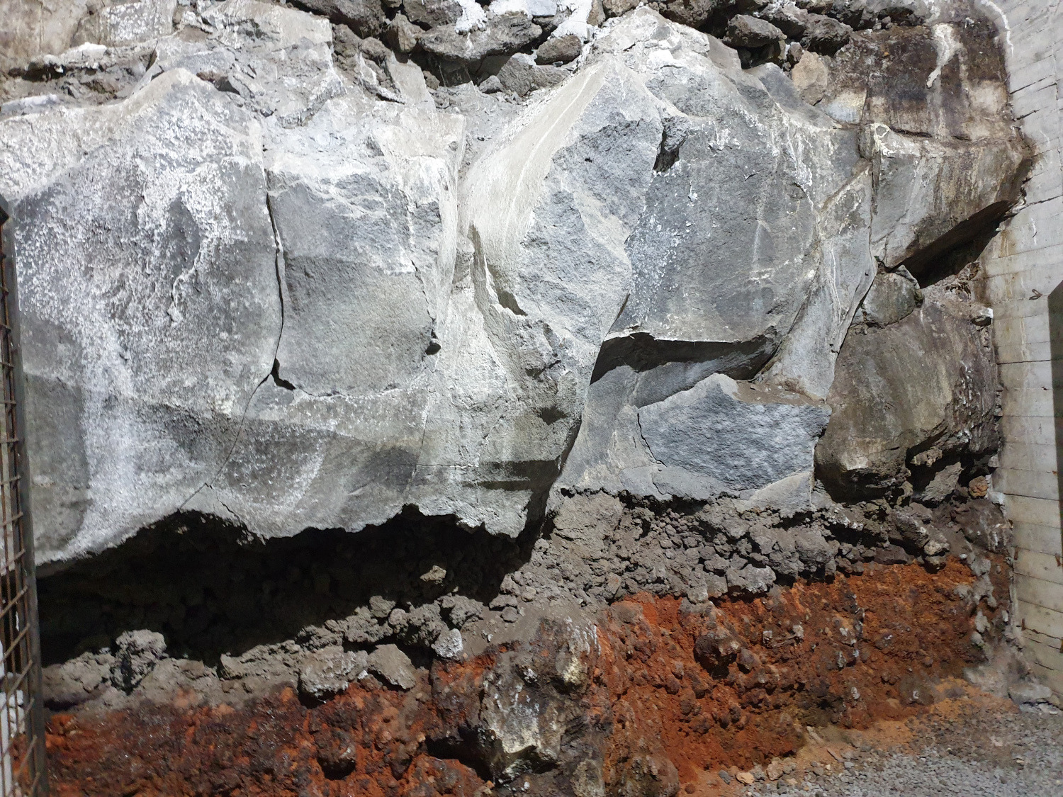 Layers of volcanic soil on Mount Etna volcanic soil