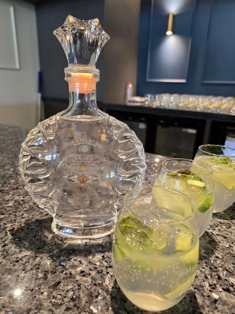 Monsoon Heat Gin cocktails at the Kia Oval Cocktails made with The Viceroy 1977's Monsoon Heat Gin at the The Kia Oval launch event