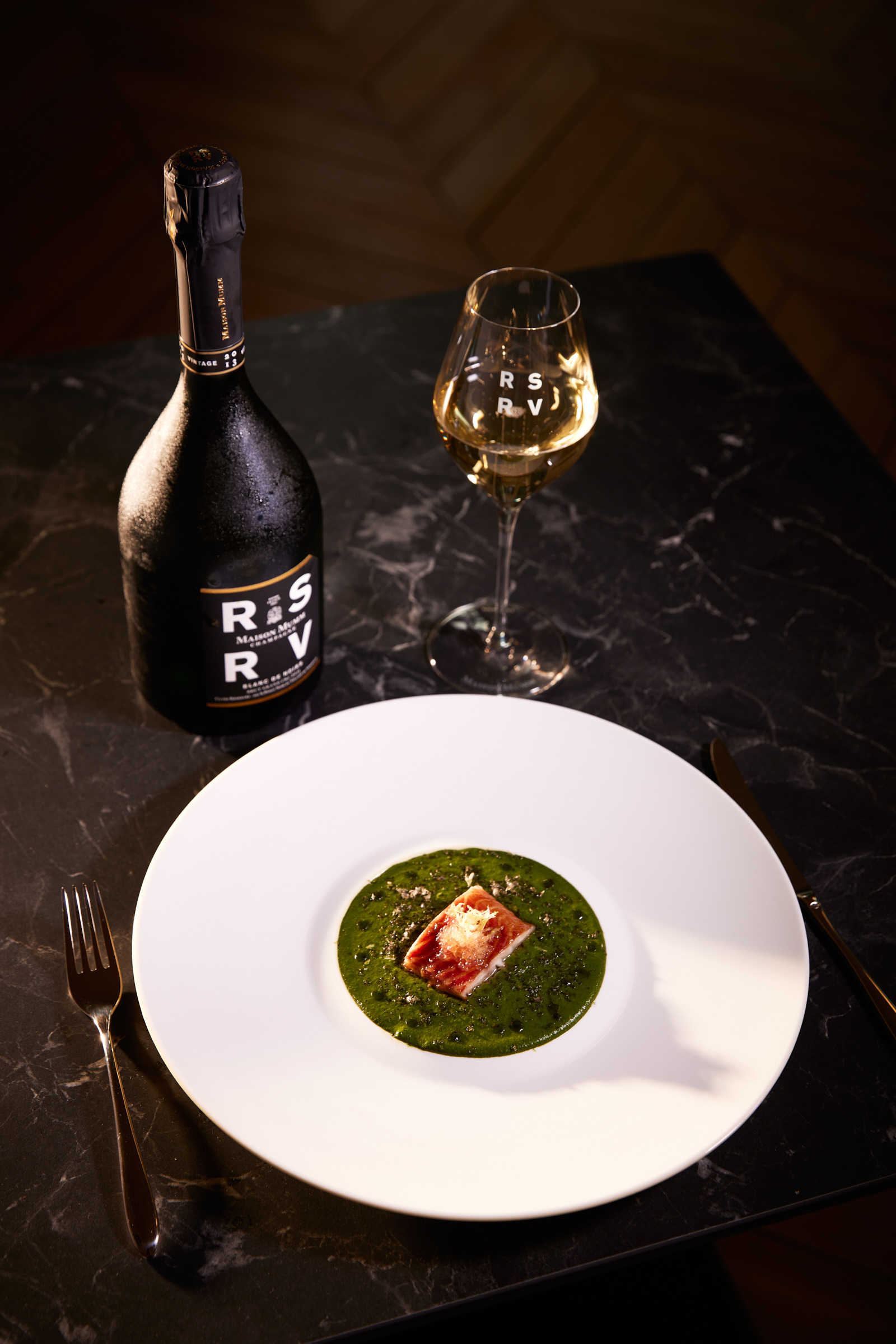 Mallory Gabsi's Eel dish at Maison Mumm's La Table des Chefs Eel