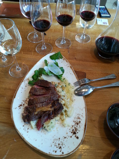 Main course of Angus rib eye Main course